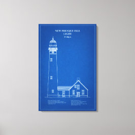 New Presque Isle Lighthouse - Michigan - AD Leinwanddruck