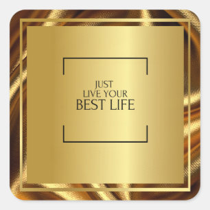 "New Reflection: You are Greatness" Black and Gold Quadratischer Aufkleber