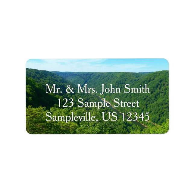 New River Gorge Bridge I Adressaufkleber (Vorne)