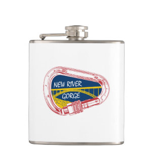 New River Gorge Klettern Carabiner Flachmann