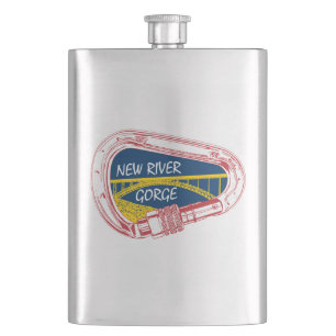 New River Gorge Klettern Carabiner Flachmann