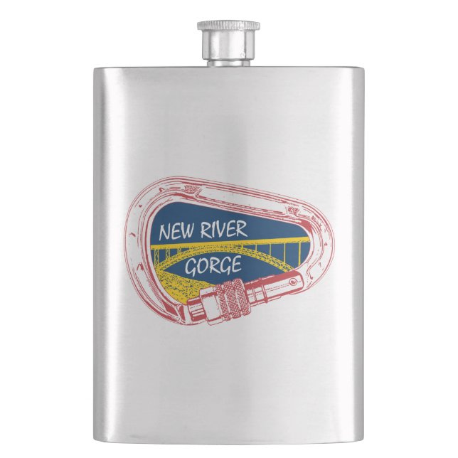 New River Gorge Klettern Carabiner Flachmann (Vorderseite)