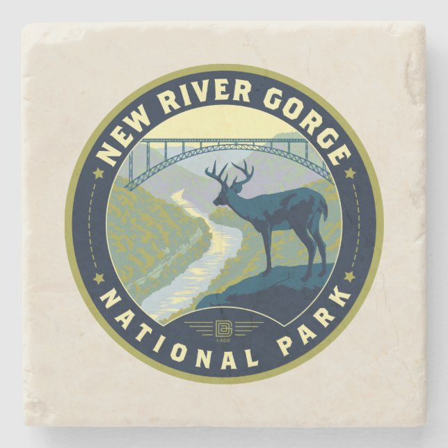 New River Gorge National Park Steinuntersetzer (Vorderseite)