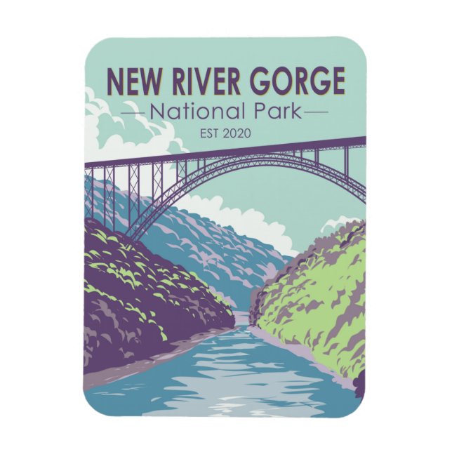 New River Gorge National Park West Virginia Bridge Magnet (Vertikal)