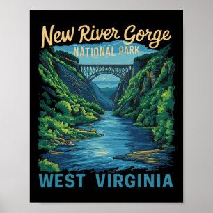 New River Gorge Nationalpark-Brücke-Rafting-Wander Poster