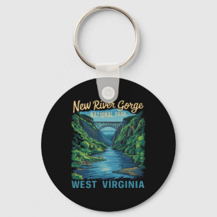 New River Gorge Nationalpark-Brücke-Rafting-Wander Schlüsselanhänger