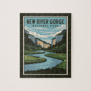 New River Gorge Nationalpark Minimal Illustration