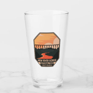 New River Gorge Nationalpark Minimal Retro Emblem Glas