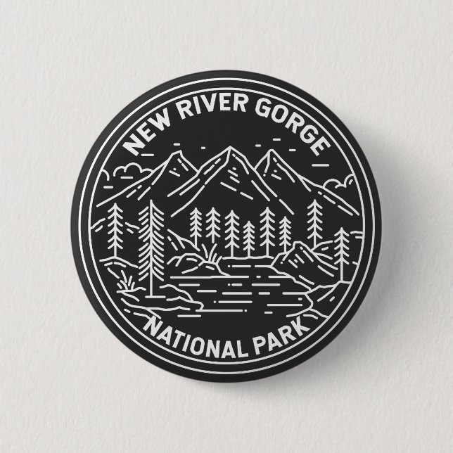 New River Gorge Nationalpark Monoline Button (Vorderseite)