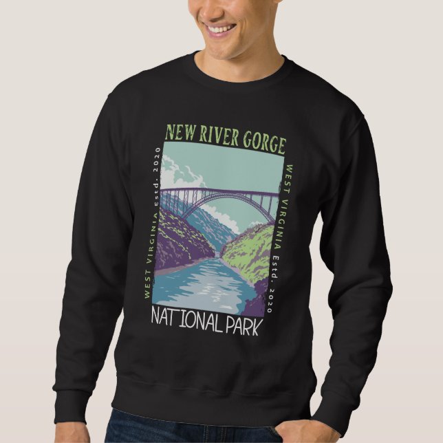 New River Gorge Nationalpark Vintag erschüttert Sweatshirt (Vorderseite)