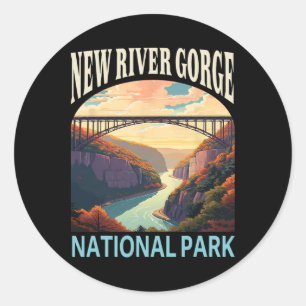 New River Gorge Nationalpark Wander Camping-Trip Runder Aufkleber