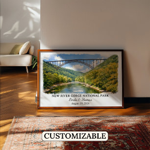 New River Gorge Nationalpark West Virginia Maßgesc Poster