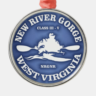 New River Gorge Silbernes Ornament