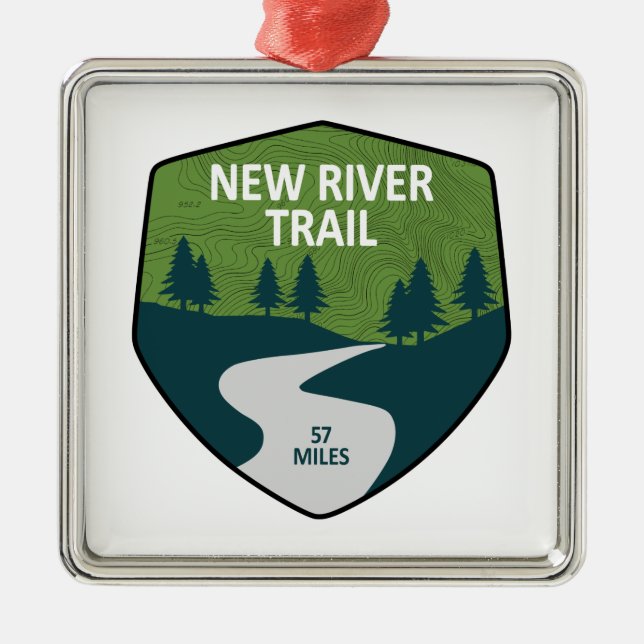 New River Trail Ornament Aus Metall (Vorne)