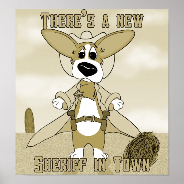 New Sheriff in Town Corgi Poster (Vorne)