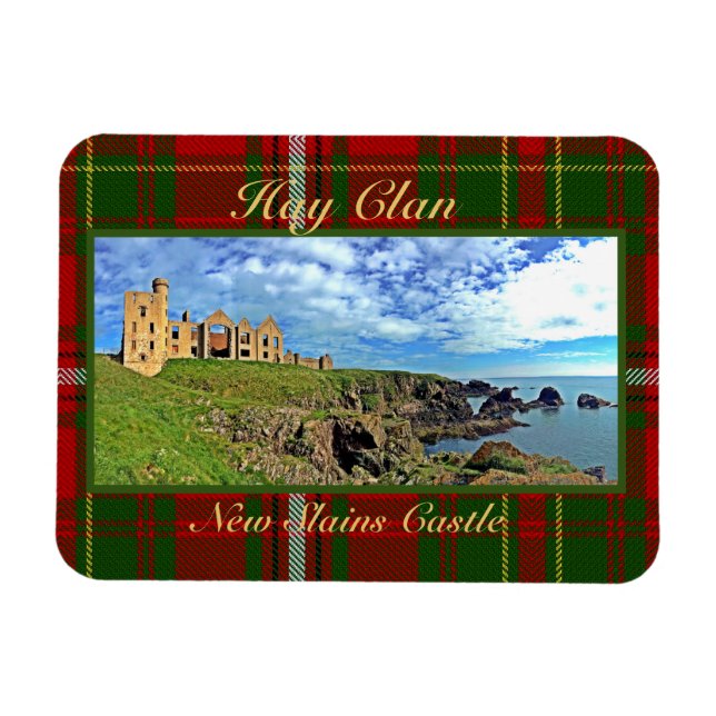 New Slains Castle - Scottish Hay Clan Tartan Magnet (Horizontal)