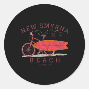New Smyrna Beach, Fl Sommerferien Urlaub Surfen Runder Aufkleber