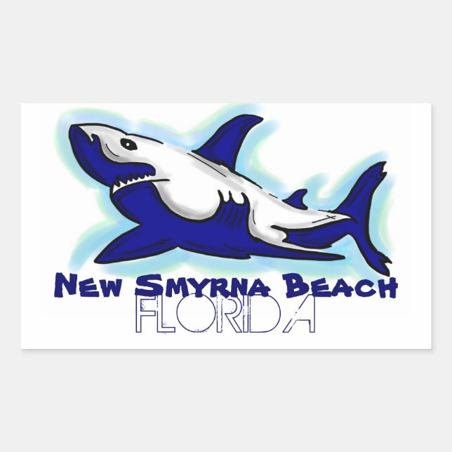 New Smyrna Beach Florida Blue Hai Aufkleber (Vorderseite)