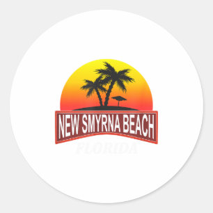 New Smyrna Beach Florida - Strandurlaub - Runder Aufkleber