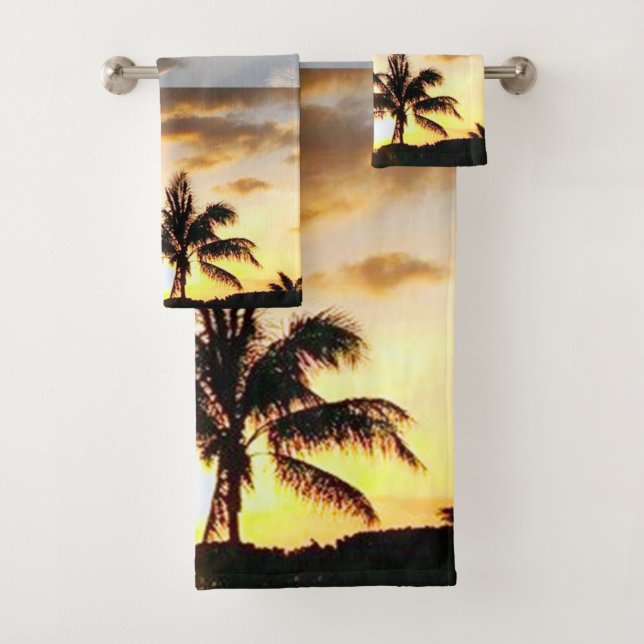 *New* Sonnenuntergang im Paradies-Tuch-Set Badhandtuch Set (Insitu)