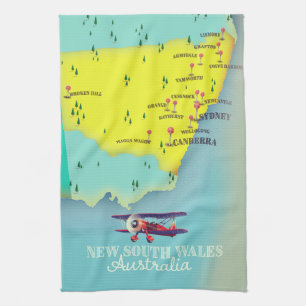 New South Wales Australia Map Geschirrtuch