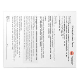 *New* Spa salon waxing consent form notepad Notizblock