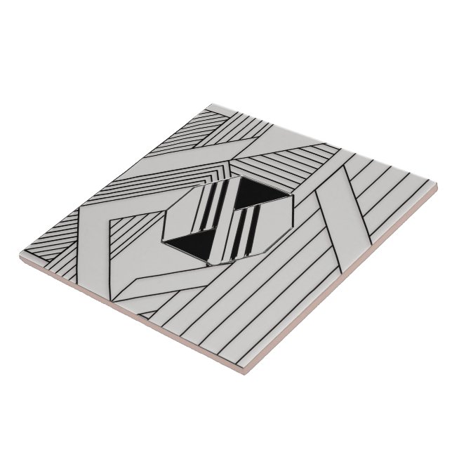 New Style Black and Gran Art Deco Keramik Tile Fliese (Seite)