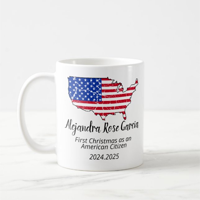 New U.S. Citizen – American Map Citizenship Day Kaffeetasse (Links)