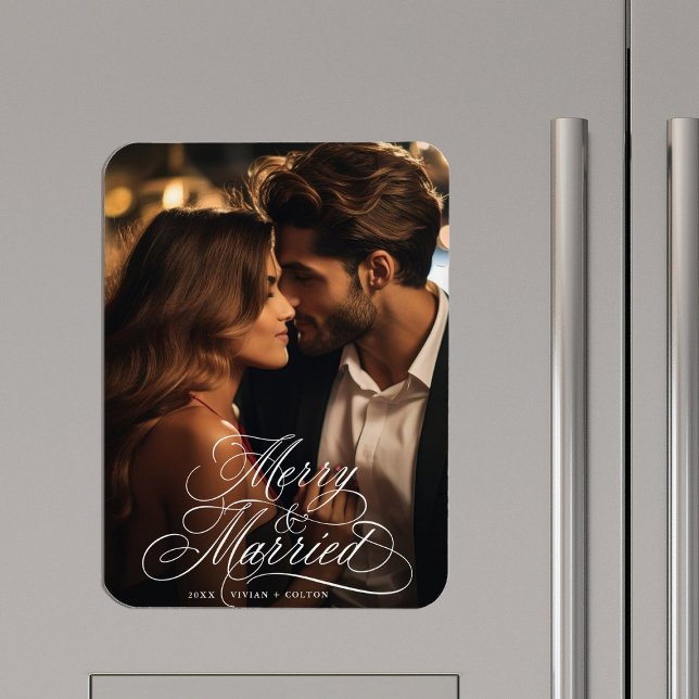 New Weds Erste Weihnachten Frohe und Verheiratetes Magnet (Von Creator hochgeladen)