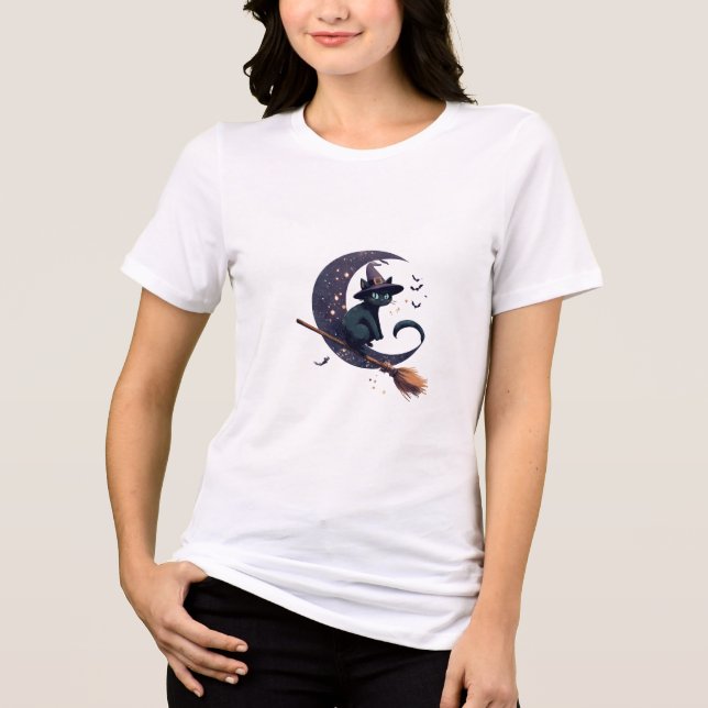 New witch cat design  Tri-Blend shirt (Vorderseite)