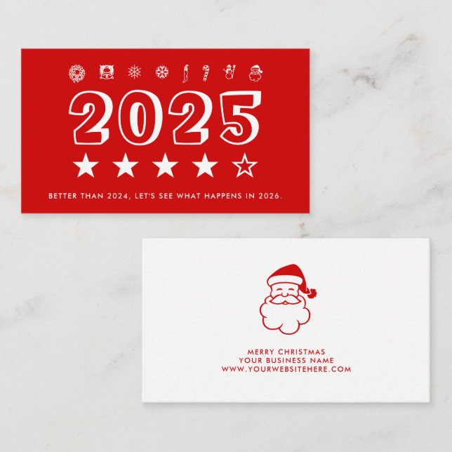 New Year 2025 review Visitenkarte (Vorne/Hinten)