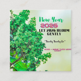 New Year 2026 Coffee Mug with Nature Forest Design Quadratische Visitenkarte