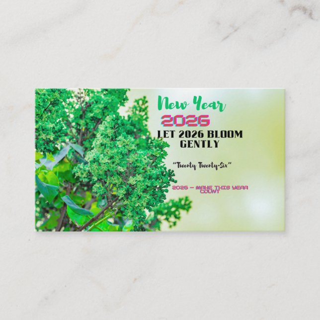 New Year 2026 Coffee Mug with Nature Forest Design Visitenkarte (Vorderseite)