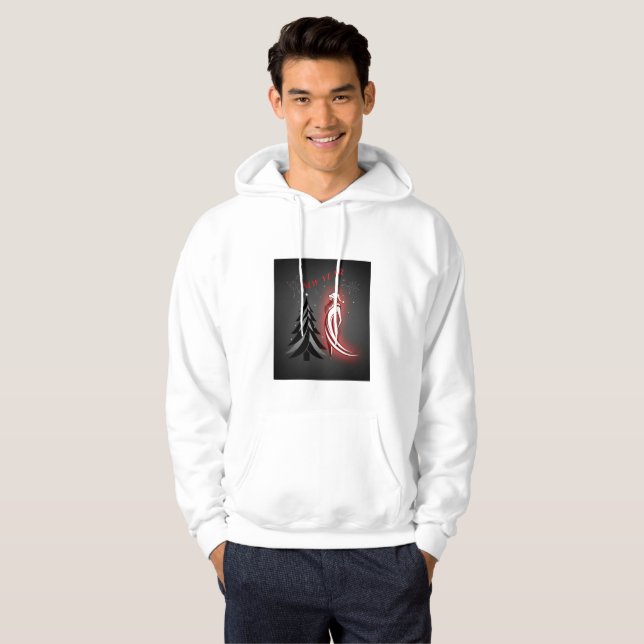 New Year 2026 – Men's Black & White Hoodie (Vorne ganz)