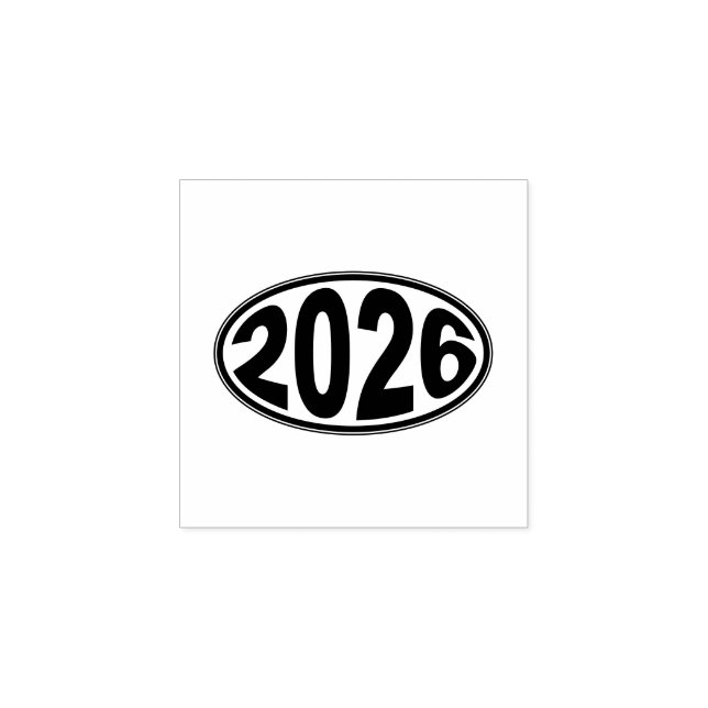 New Year 2026 Oval Sticker Gummistempel (Prägung)