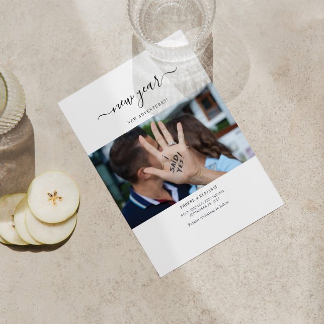 New Year Adventures Photo Save The Date Mitteilungskarte (Von Creator hochgeladen)