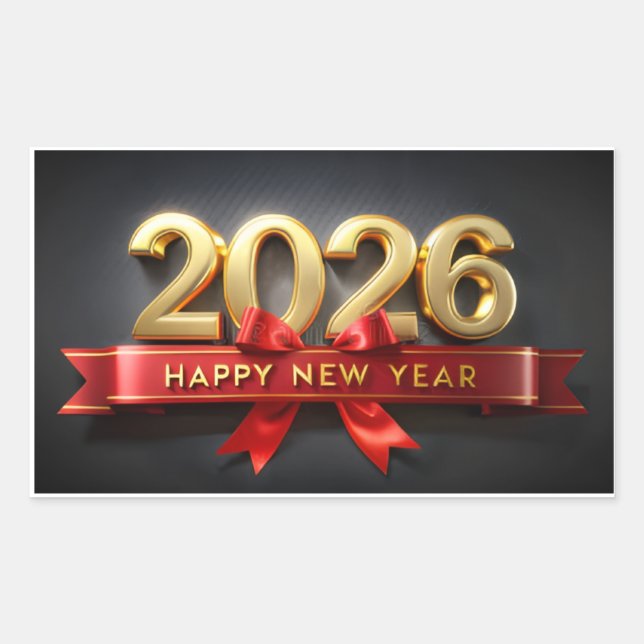 New Year Aesthetic & Decor Rechteckiger Aufkleber (Vorderseite)