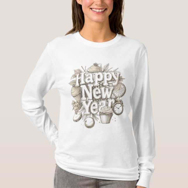new year amazing  cup cake design T-Shirt (Vorderseite)