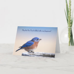 New Year Bluebird Feiertagskarte