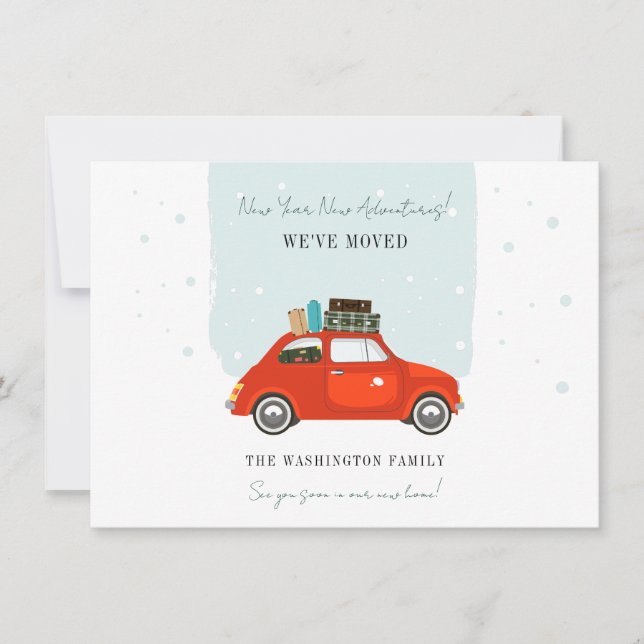 New Year Christmas Holiday Moving Announcement Ankündigung (Vorderseite)