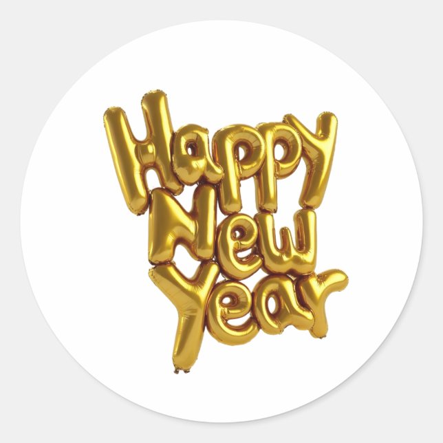  New Year Classic Round Stickers (Devant)