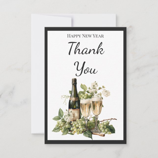 New Year Custom Thank You Card | 2026 Greeting Dankeskarte (Vorderseite)