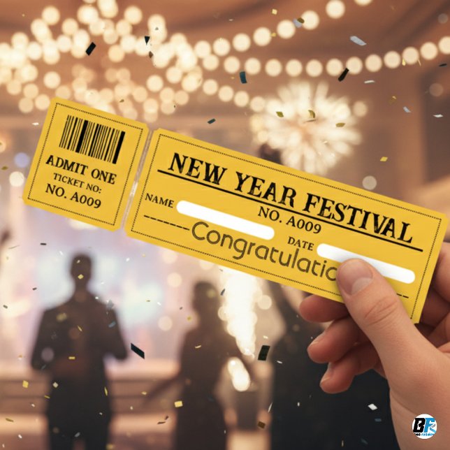 New Year Festival Party Entry Ticket Einladung (New Year Festival)