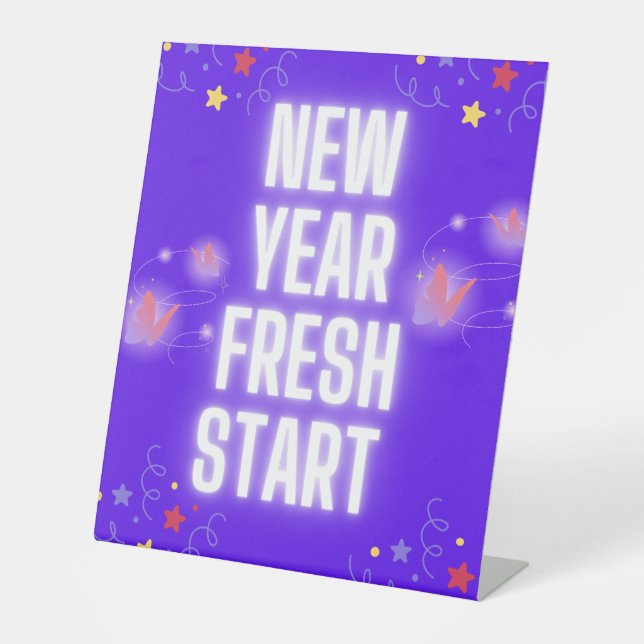 New year Fresh start  Sockelschild (Vorderseite)