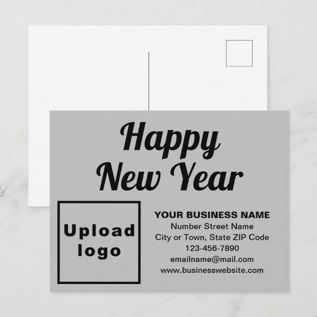 New Year Gray Holiday Postcard Feiertagspostkarte (Vorne/Hinten)
