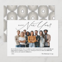 New Year Greetings Photo with Art Deco Greeting