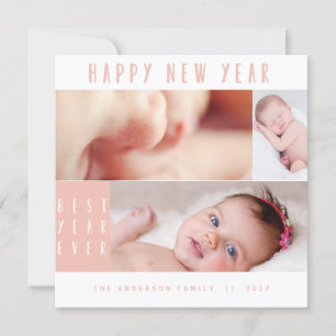 NEW YEAR, NEW BABY-BLUSH FEIERTAGSKARTE