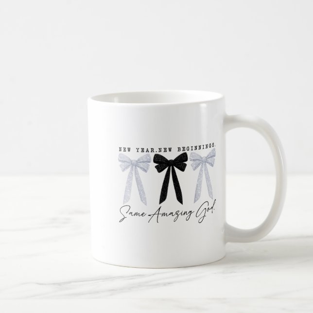 New Year New Beginnings Same Amazing God Coquette  Kaffeetasse (Rechts)