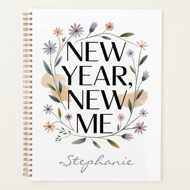 New Year, New Me Floral Planner Planer (Vorderseite)