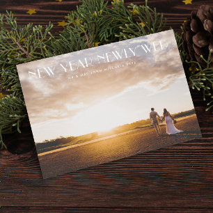 New Year Newlywed Photo Feiertagskarte